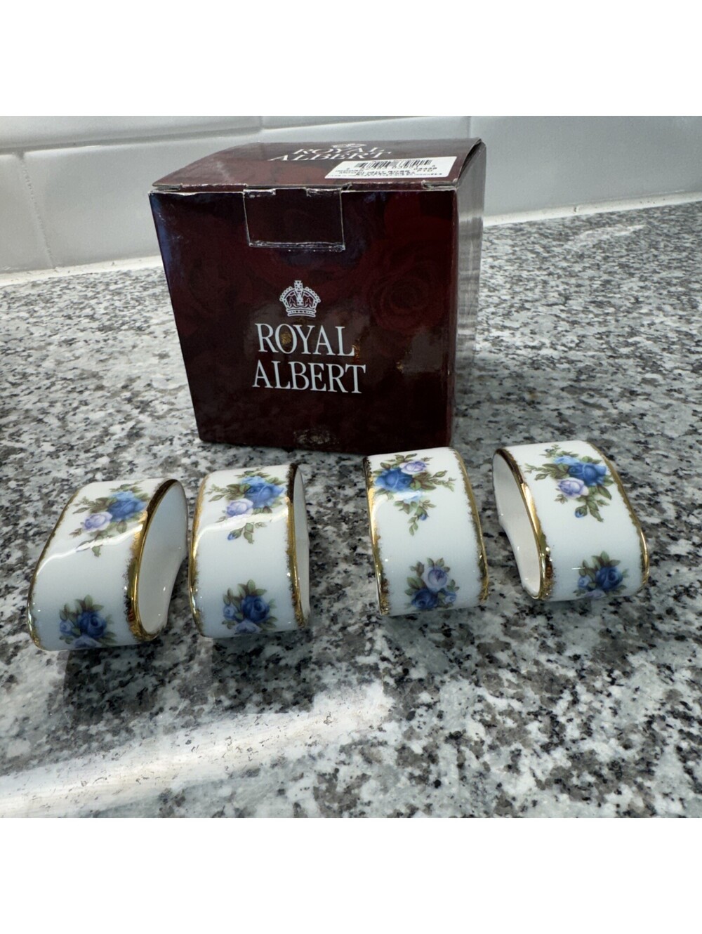 Royal Albert moonlight rose Napkin Rings Set of 4